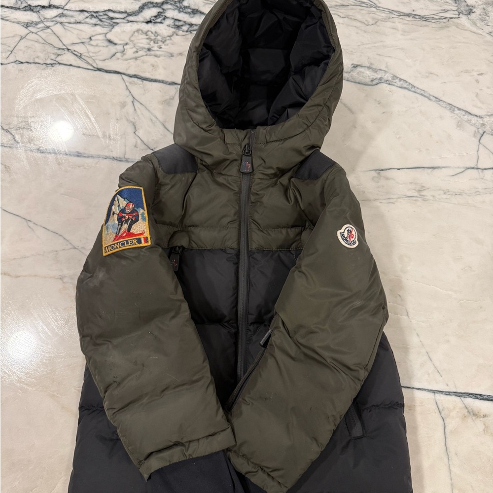 Boys size 4T Moncler Olive and Black Puffer Jacket